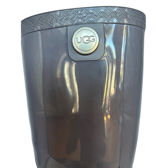 UGG Women's Shaye Rain Boot Waterproof Grey Glossy Finish - Picture 4 of 5